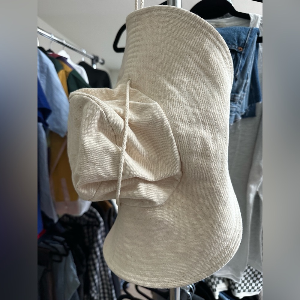 Madewell canvas cream colored boater hat